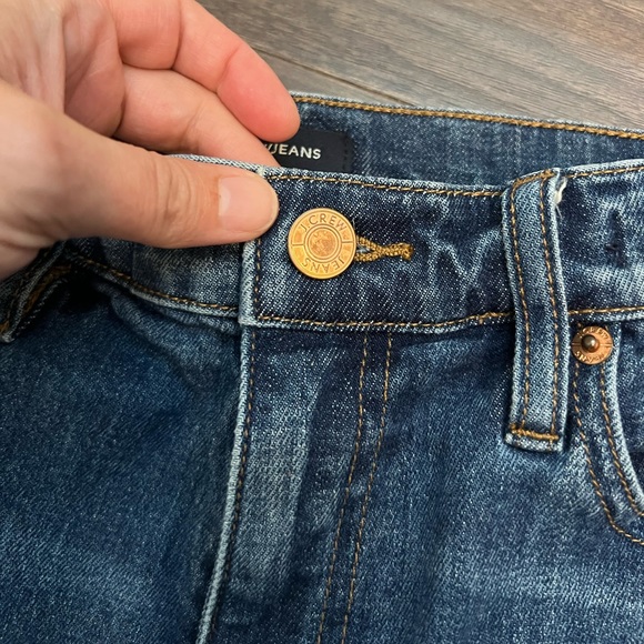 J. Crew Slim Boyfriend High Waisted Step Hem Jeans Blue Denim Size 27 - Picture 9 of 10